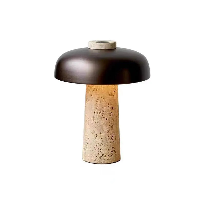 Stolní Lampa z Přírodního Travertinu