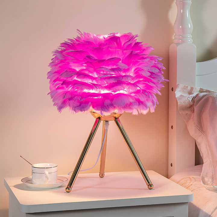 Missfeather™ - Stolní Lampa s Nastavitelnou Intenzitou a Luxusními Peřím