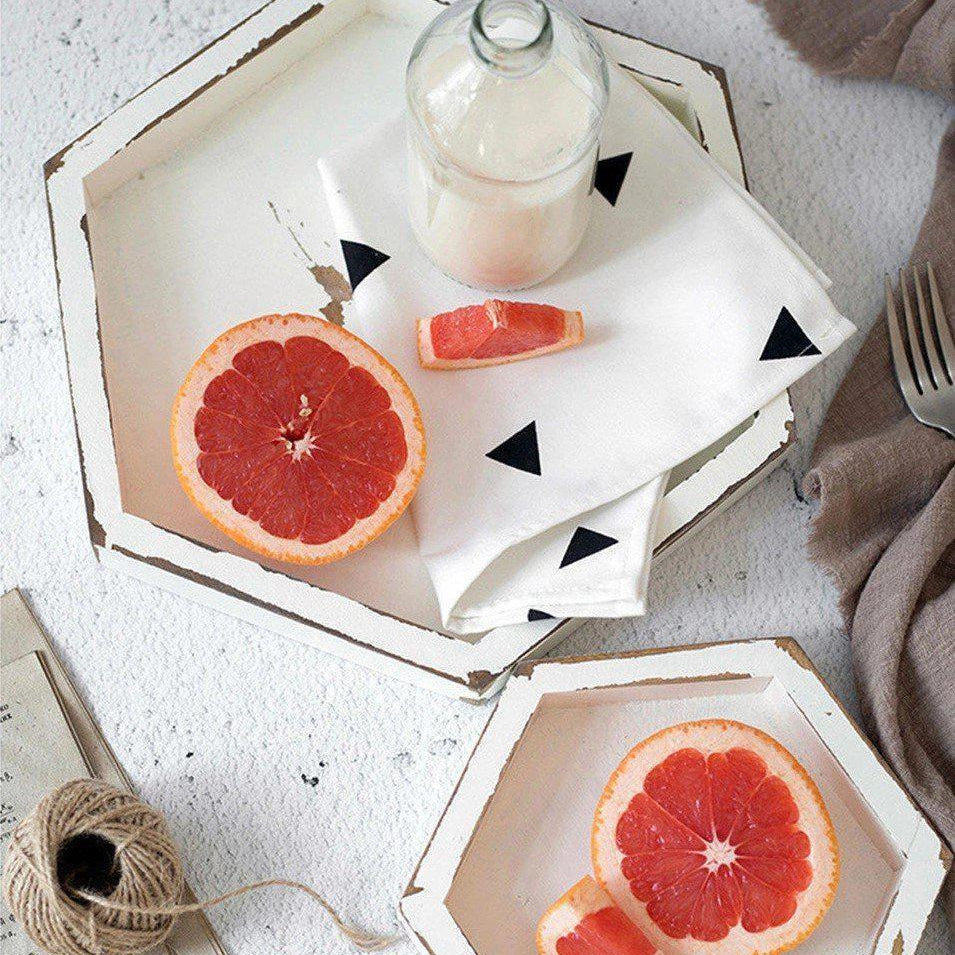 Rustikální dřevěná tácová sada